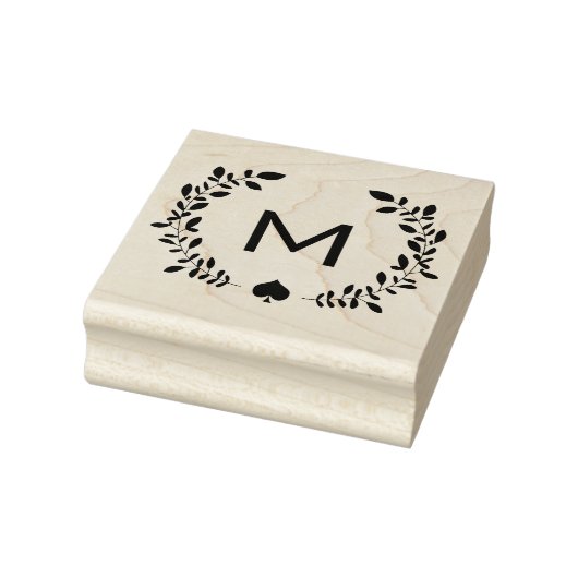 Monogram Laurel & Spade Gummistempel (Stempel)