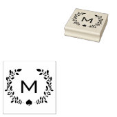 Monogram Laurel & Spade Gummistempel (Stempel)