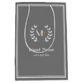Monogram Laurel Wreath Gray Mittlere Geschenktüte (Vorderseite)
