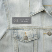 Monogram Laurel Wreath Gray Name Tag Namensschild (Beispiel)