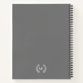 Monogram Laurel Wreath Gray Notizblock (Rückseite)