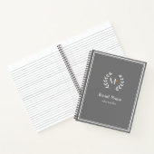 Monogram Laurel Wreath Gray Notizblock (Innenseite)