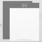 Monogram Laurel Wreath Gray Paper (Vorne/Hinten)