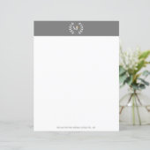 Monogram Laurel Wreath Gray Paper (Stehend Vorderseite)