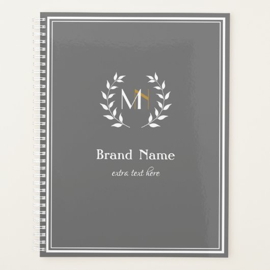 Monogram Laurel Wreath Gray Planer (Vorderseite)