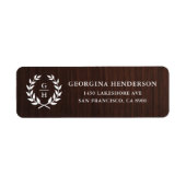 Monogram Laurel Wreath Rustic Wood Pattern (Vorne)