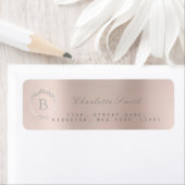 Monogram Laurel Wreath Silver Blush Rücksendeadres (Insitu)