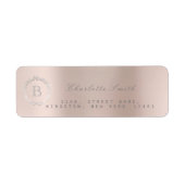 Monogram Laurel Wreath Silver Blush Rücksendeadres (Vorne)