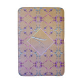 Monogram Lavendel Rose Herzblutdrucksatz Badematte (Vorderseite Vertikal)
