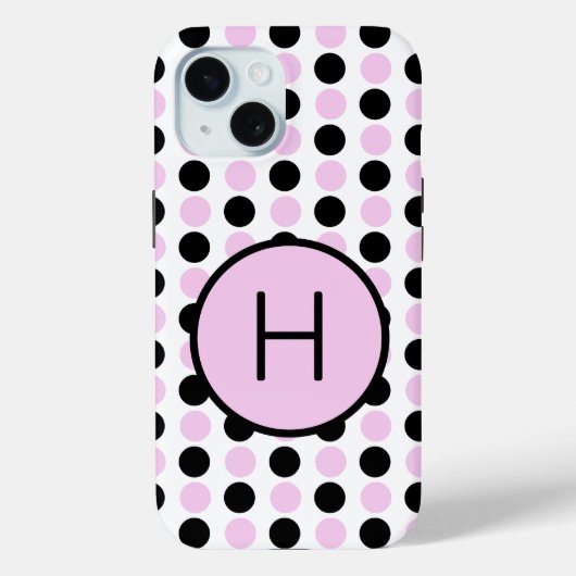 Monogram Lavendel und Black Case-Mate iPhone Hülle (Rückseite)