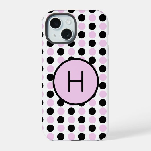 Monogram Lavendel und Black iPhone 15 Hülle (Rückseite)