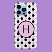 Monogram Lavendel und Schwarz iPhone 15 Hülle