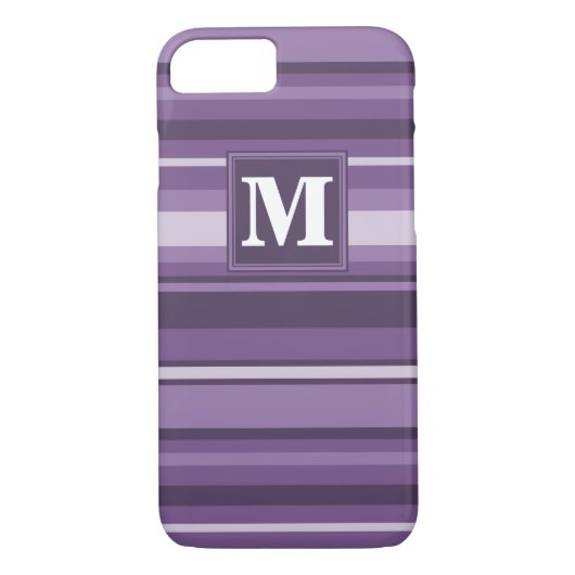 Monogram Lavendelstreifen Case-Mate iPhone Hülle (Rückseite)