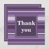 Monogram Lavendelstreifen Dankeskarte (Vorne/Hinten)