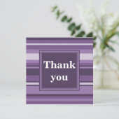Monogram Lavendelstreifen Dankeskarte (Stehend Vorderseite)