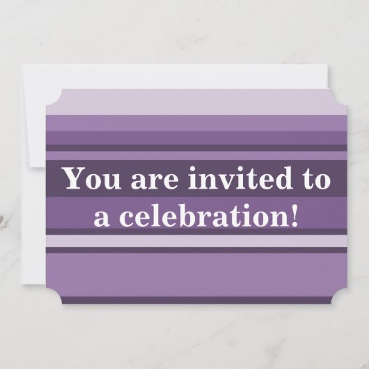 Monogram Lavendelstreifen Einladung (Vorderseite)