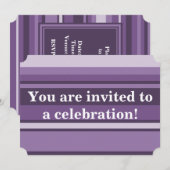 Monogram Lavendelstreifen Einladung (Vorne/Hinten)