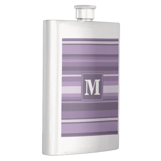 Monogram Lavendelstreifen Flachmann (Rechts)