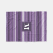 Monogram Lavendelstreifen Fleecedecke (Vorderseite (Horizontal))