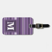 Monogram Lavendelstreifen Gepäckanhänger (Vorderseite horizontal)