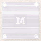Monogram Lavendelstreifen Glasuntersetzer (Rückseite)