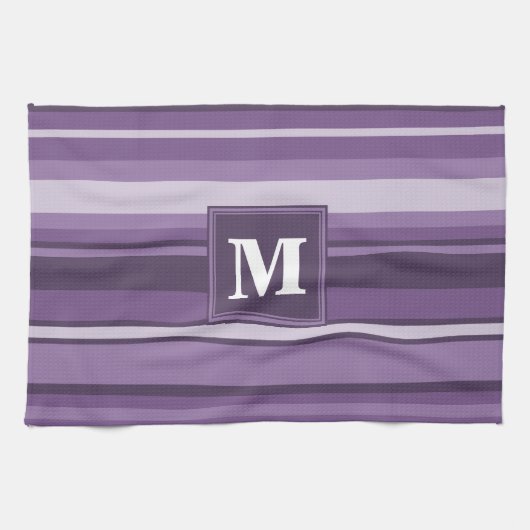 Monogram Lavendelstreifen Handtuch (Horizontal)