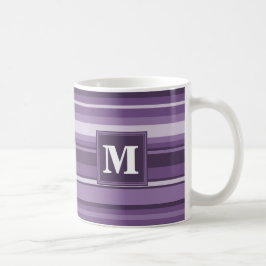 Monogram Lavendelstreifen Kaffeetasse