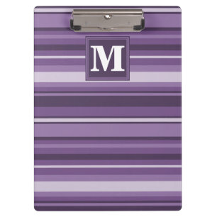 Monogram Lavendelstreifen Klemmbrett