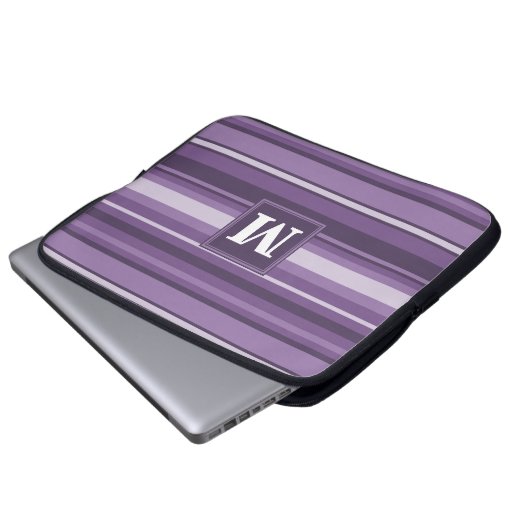 Monogram Lavendelstreifen Laptopschutzhülle (Vorne Knopf)