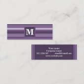 Monogram Lavendelstreifen Mini Visitenkarte (Vorne/Hinten)