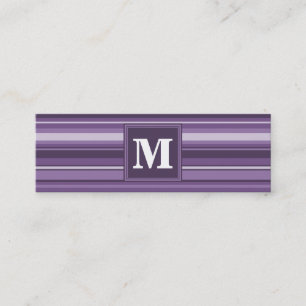 Monogram Lavendelstreifen Mini Visitenkarte