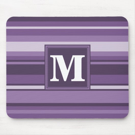 Monogram Lavendelstreifen Mousepad (Vorne)