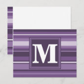 Monogram Lavendelstreifen Postkarte (Vorne/Hinten)