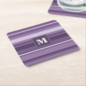 Monogram Lavendelstreifen Rechteckiger Pappuntersetzer (angewinkelt)