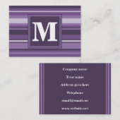 Monogram Lavendelstreifen Visitenkarte (Vorne/Hinten)
