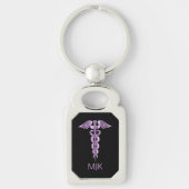 Monogram Lavender    CaduceusKeychain Schlüsselanhänger (Vorderseite)