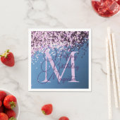 Monogram Lavender Confetti Geburtstag Personalisie Serviette (Beispiel)