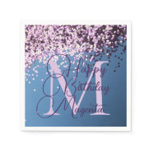 Monogram Lavender Confetti Geburtstag Personalisie