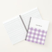 Monogram Lavender Gingham Girly Elegant Notebook Notizblock (Innenseite)
