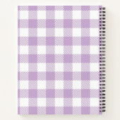 Monogram Lavender Gingham Girly Elegant Notebook Notizblock (Rückseite)