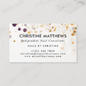 Monogram Lavender Lila- und Gold Modern-Sequenzen Visitenkarte (Rückseite)