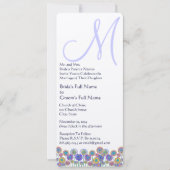 Monogram Lavender Periwinkle Wedding Einladung (Vorderseite)