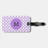 Monogram Lavender Quatrefolienmuster Gepäckanhänger (Rückseite horizontal)