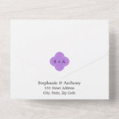 Monogram Lavender Quatrefolienmuster Probe Alle All In One Einladung (Rückseite)