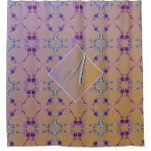 Monogram Lavender Rose Herzerkrankung Duschvorhang (Vorderseite)