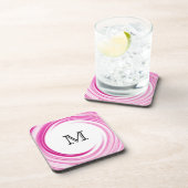 Monogram Lavender Swirl Abstrakt Art Untersetzer (Rechte Seite)