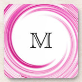 Monogram Lavender Swirl Abstrakt Art Untersetzer (Vorderseite)