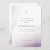 Monogram Lavender Watercolor Wash Brautparty Einladung (Vorne/Hinten)