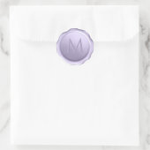 Monogram Lavender Wax Siegel Embossed Initial Lila Runder Aufkleber (Tasche)
