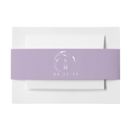 Monogram Lavender Wedding Einladungsbanderole